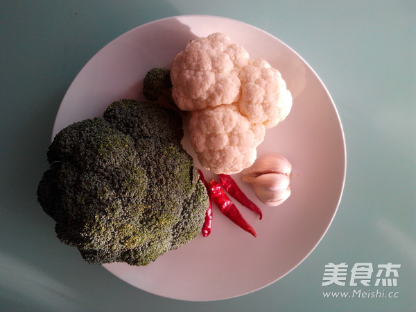 蒜蓉炒双花的做法