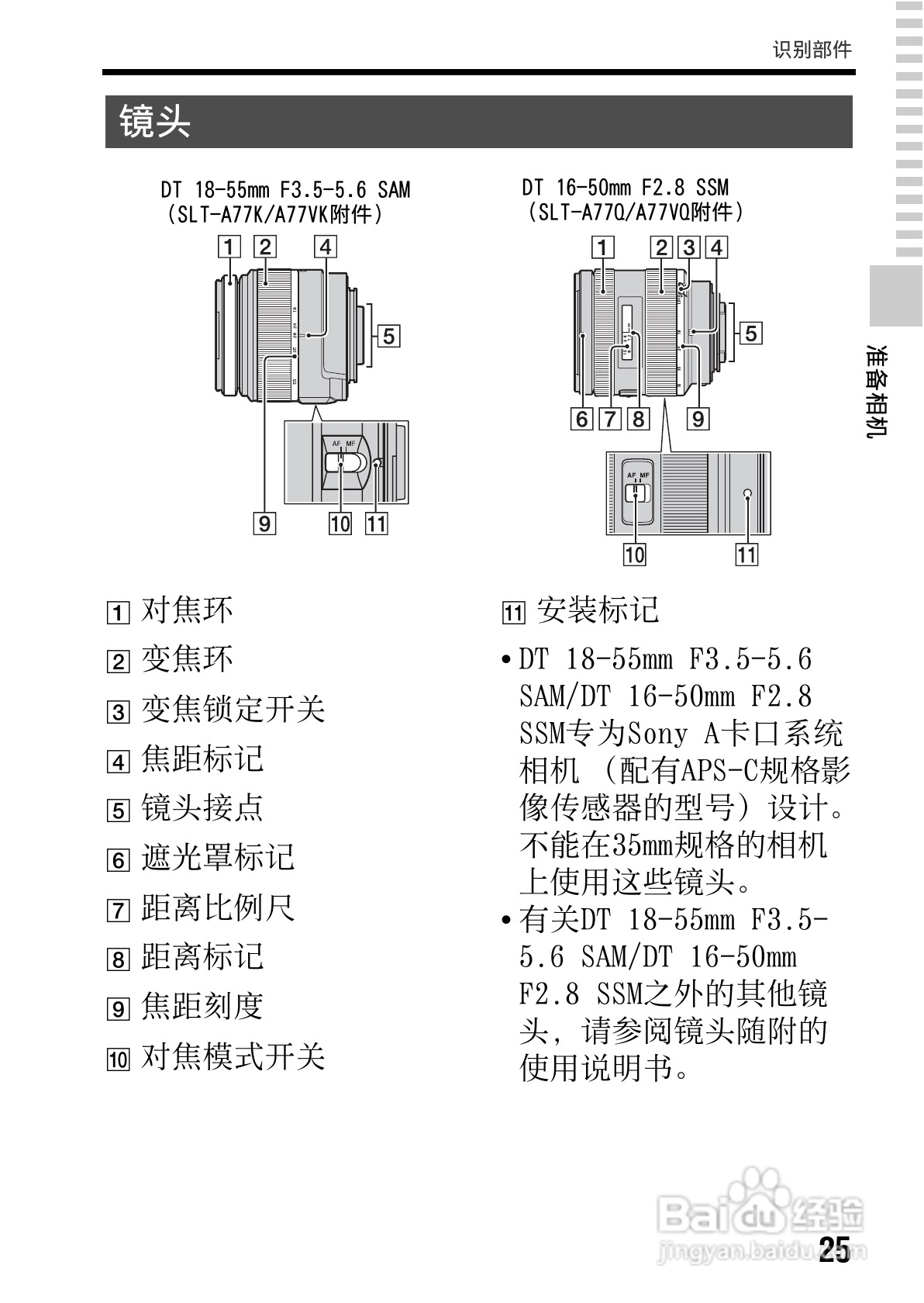 SONY索尼SLT-A77V数码相机说明书:[3]