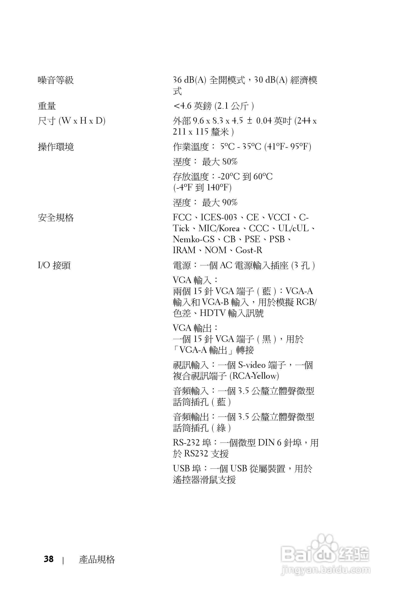 DELL 1800MP投影机说明书:[20]