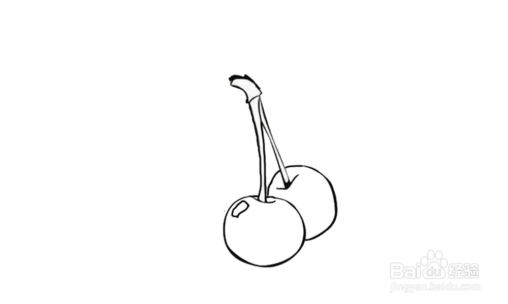 如何画一个小樱桃