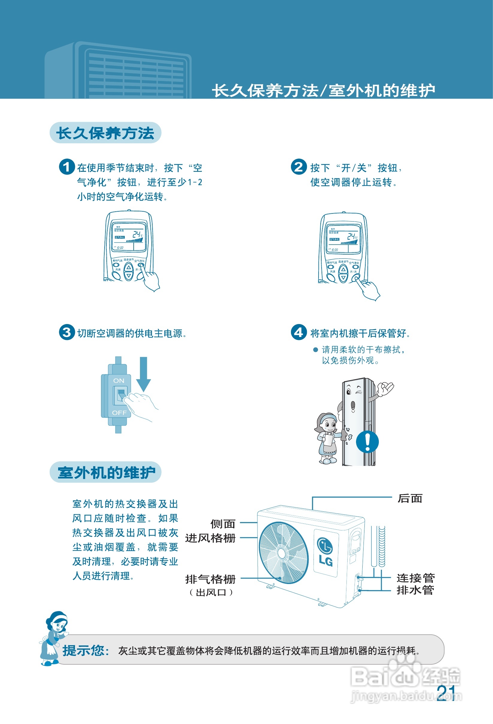 LG 分体落地式空调LP-P7211DDF使用说明书:[3]