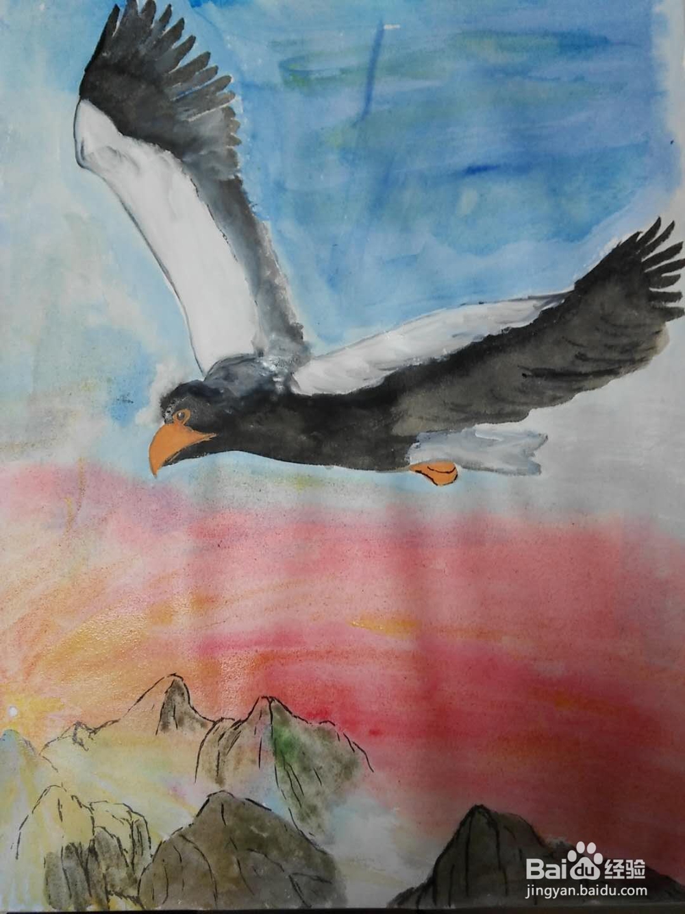 大鹏展翅的画法
