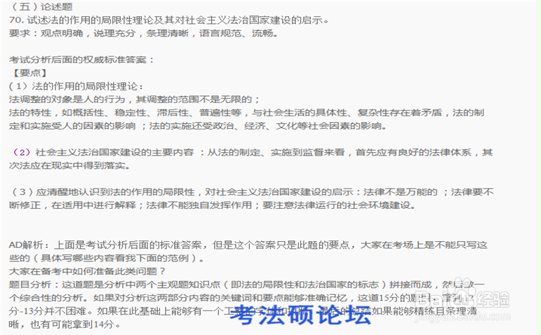 法硕考试中的法理学15分论述题有什么备考方法