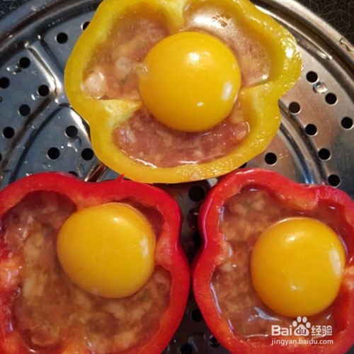 彩椒肉沫蒸蛋的做法