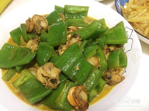 尖椒辣炒扇贝肉