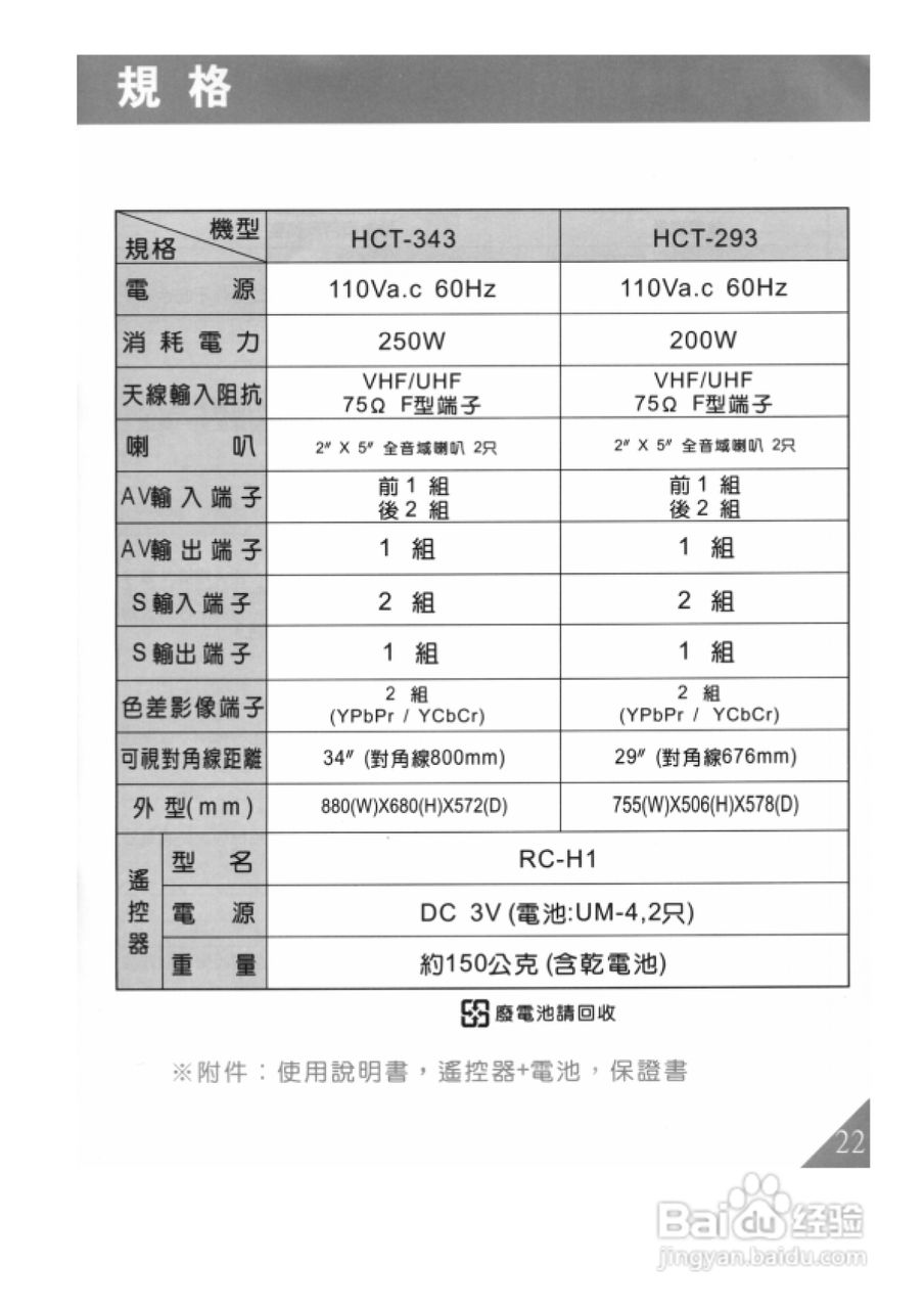歌林HCT-293型数位倍频电视机使用说明书:[3]