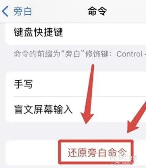 怎样一键还原iphone设置的旁白命令
