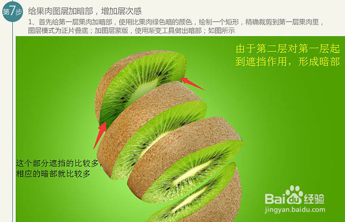 PS制作猕猴桃被旋转切开的动感瞬间