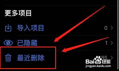 苹果怎么看删除的照片?