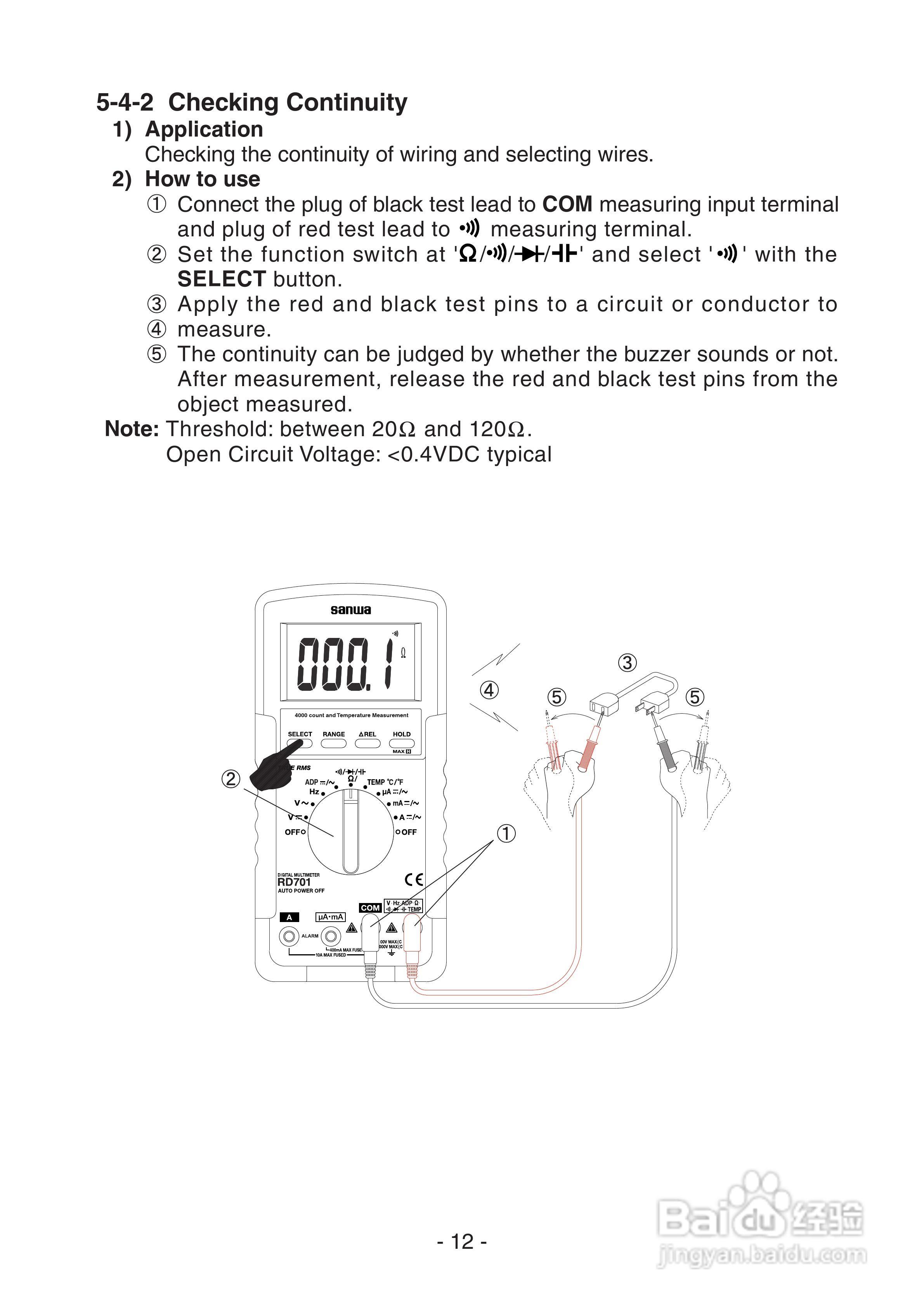 日本三和Sanwa数字万用表RD-700/RD-701说明书:[2]