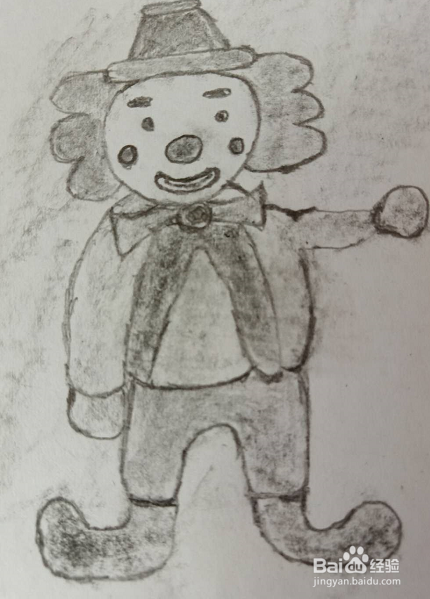 手绘画卡通可爱的小丑