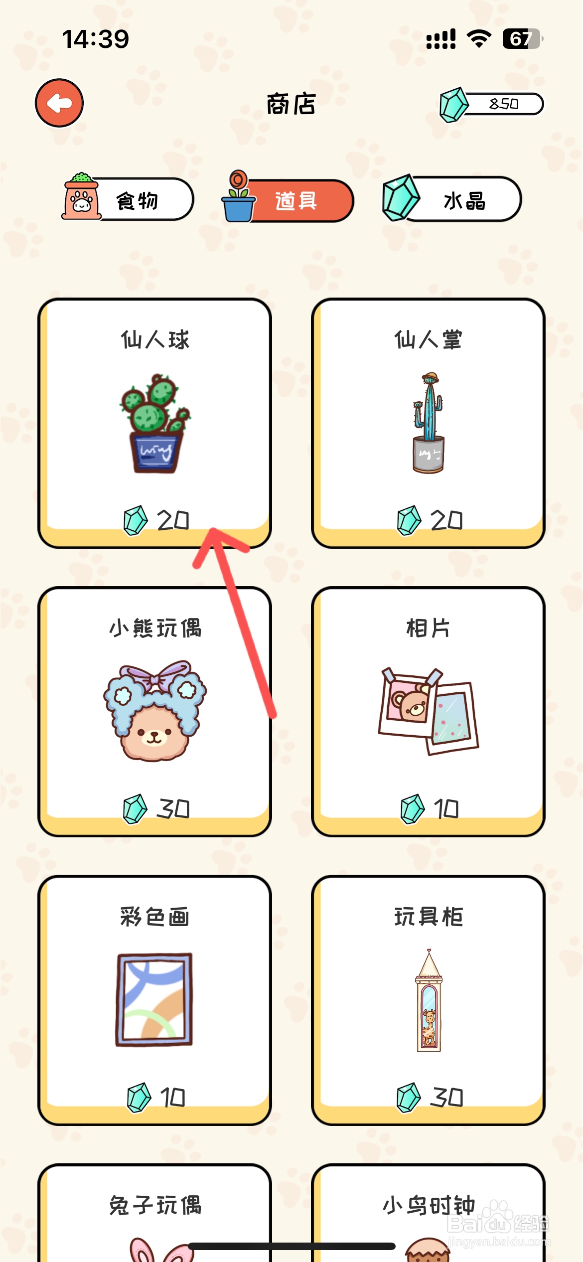 萌小喵日记怎么购买到仙人球