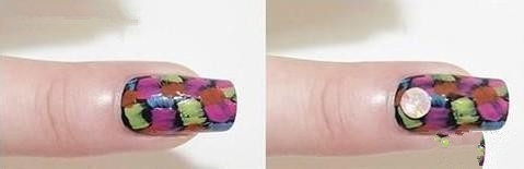 简单法式美甲DIY 闪烁霓虹美甲教程图解