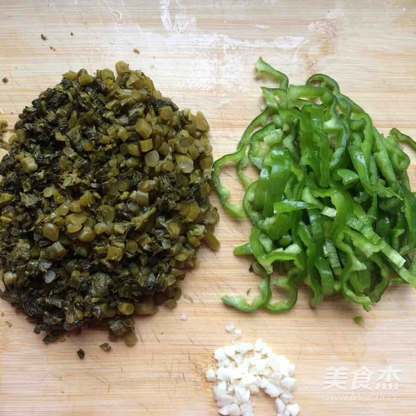 青椒咸菜炒毛豆