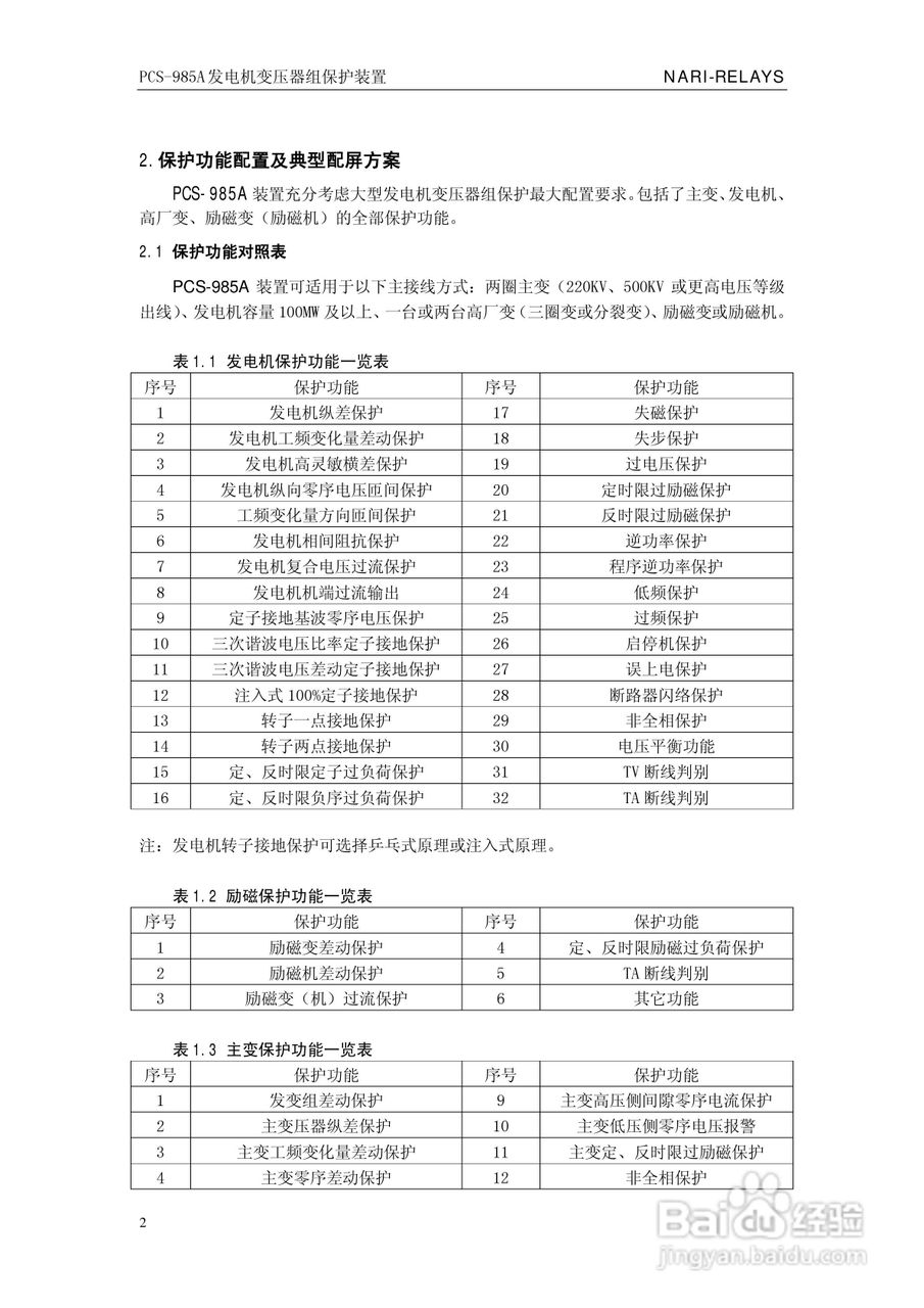国瑞继保PCS-985A发电机变压器组保护装置技术说明书:[1]