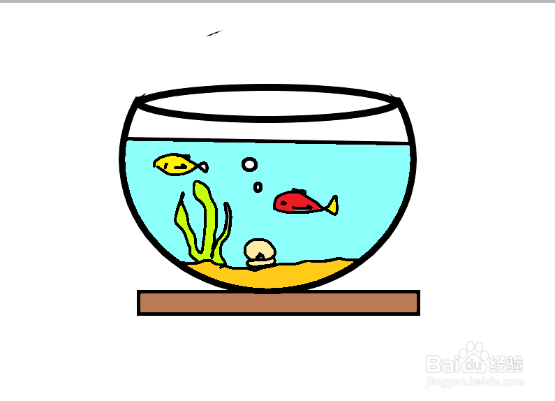 鱼缸图片简笔画卡通图片