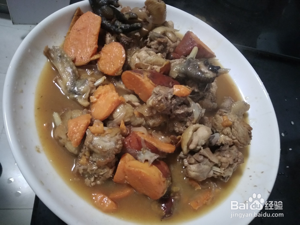 红薯炖仔鸡块