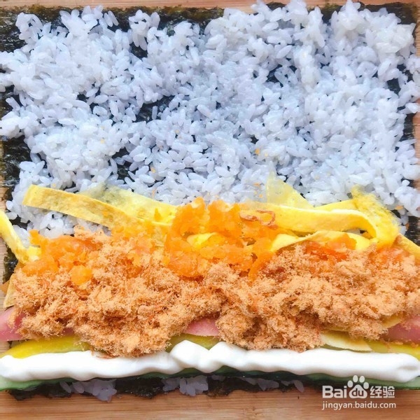 肉松蛋黄寿司做法