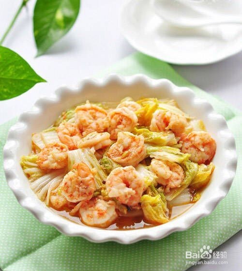 虾球炒娃娃菜，简单又好吃