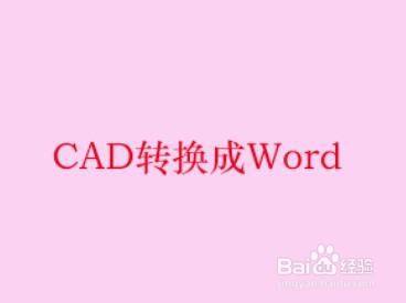 CAD转换成Word