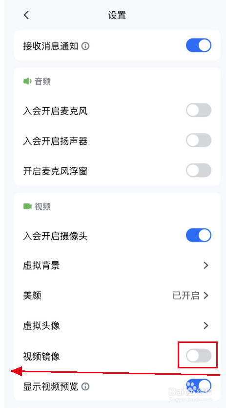 腾讯会议APP视频镜像怎么关闭？