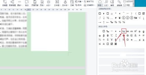 word如何插入千克符号