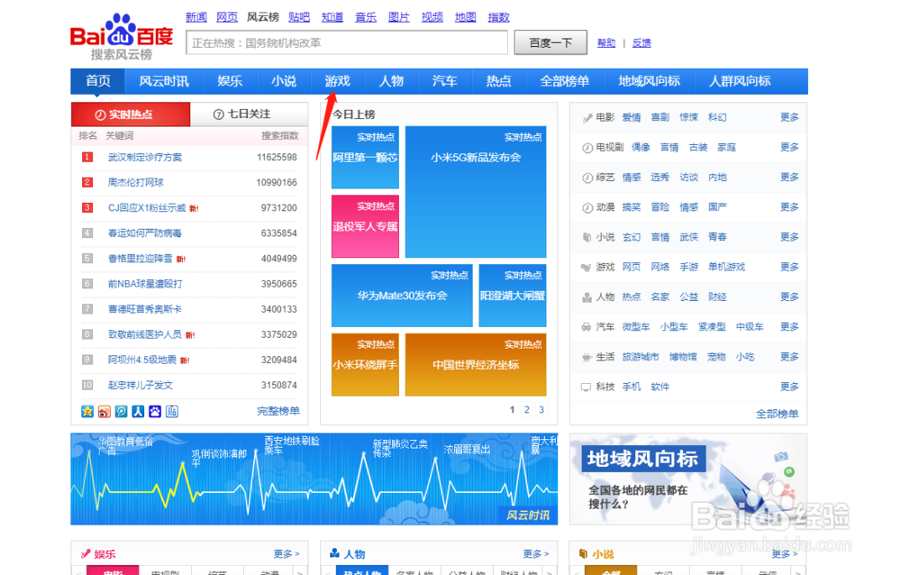 搜索当前最热门的网页游戏