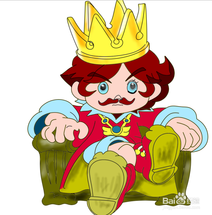 怎么画坐着的国王的简笔画