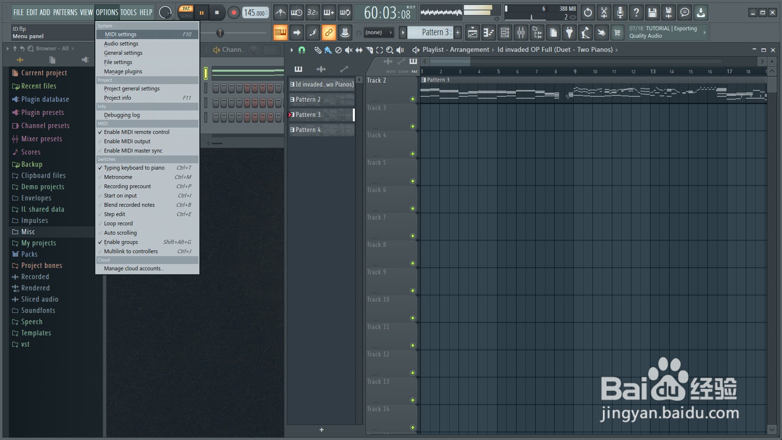FLstudio怎么设置MIDI键盘