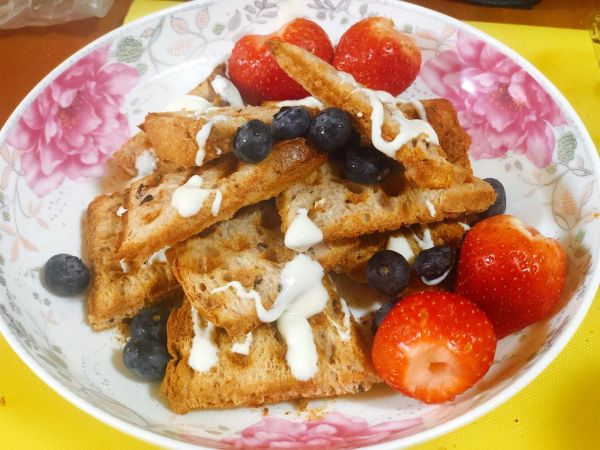 全麦吐司华夫饼