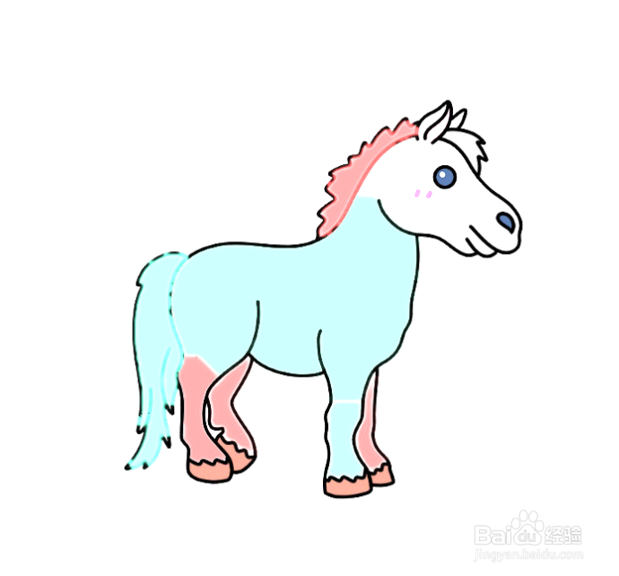 如何手工画卡通马的简笔画?