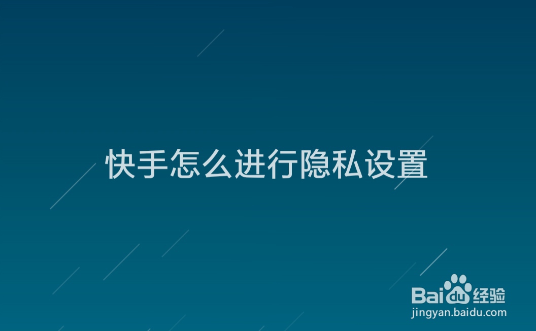 快手怎么进行隐私设置