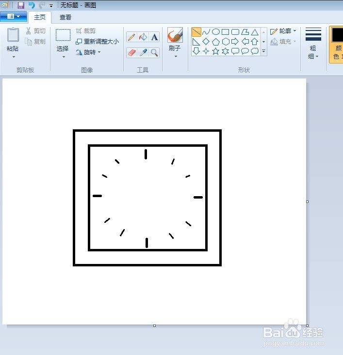 正方形的时钟简笔画