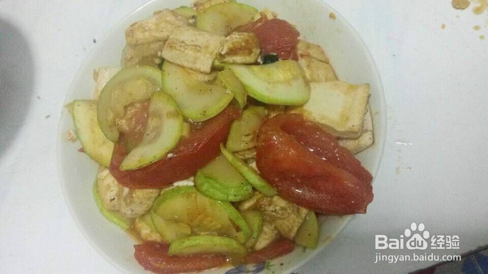 夏季素食—番茄瓜片豆腐（养生）