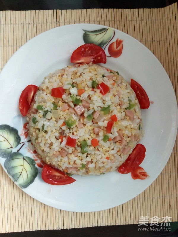 杂蔬炒二米饭