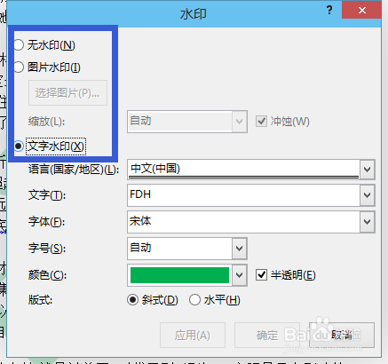 office2013 word如何添加水印