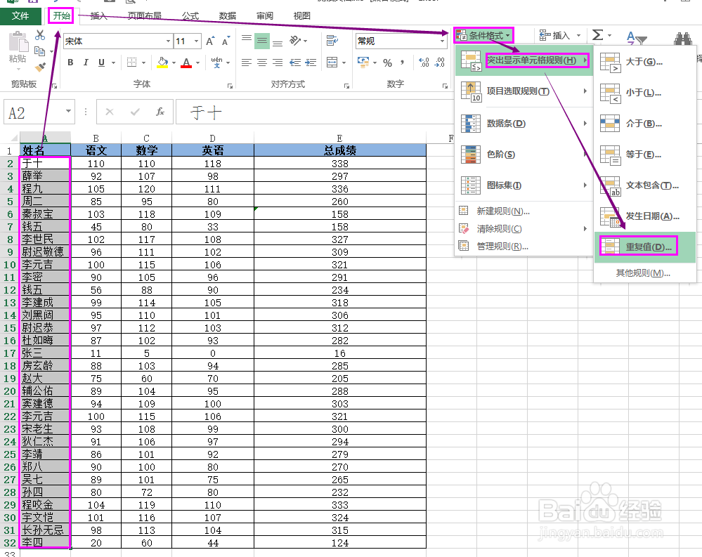 Excel2013实用技：[35]标记表中重复行项目