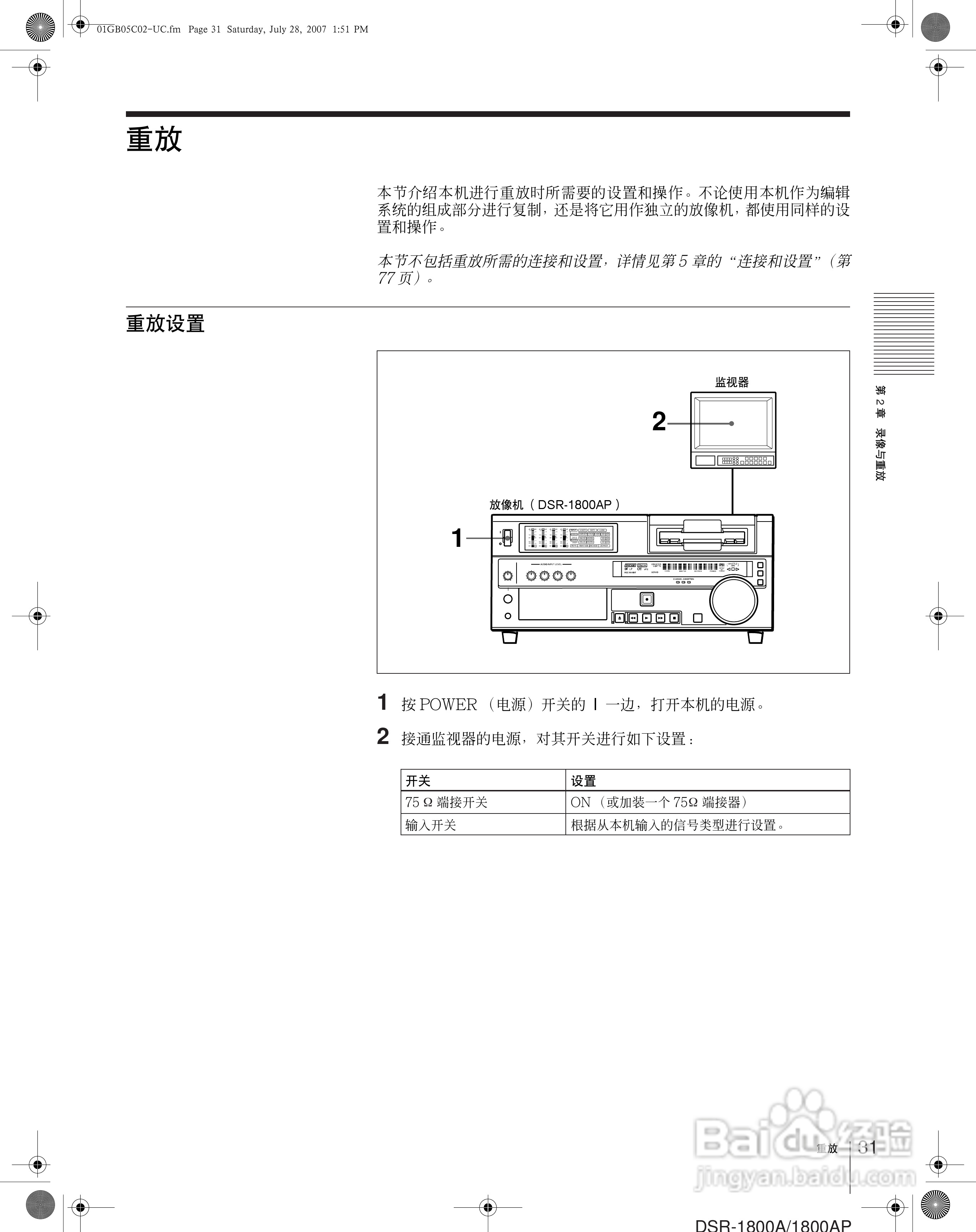 DSR-1800AP Master 系列录像机用户手册:[4]