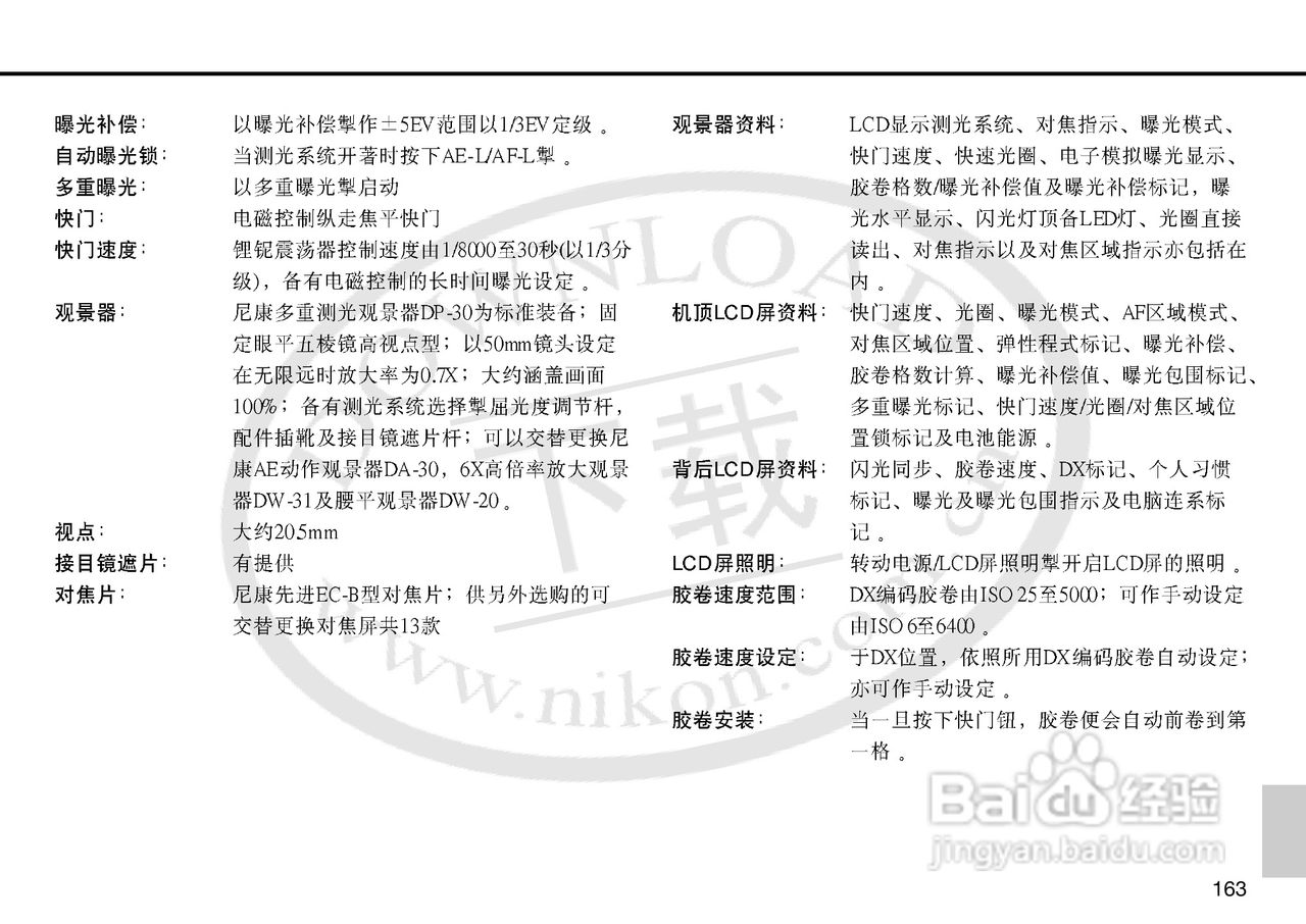 尼康F5数码相机使用说明书:[17]