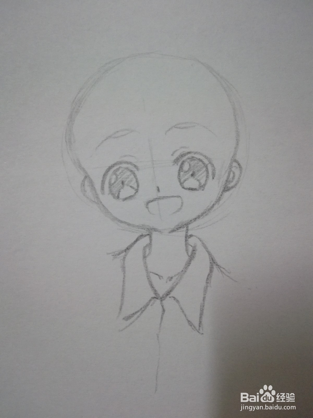 开心的动漫人物线稿手绘教程