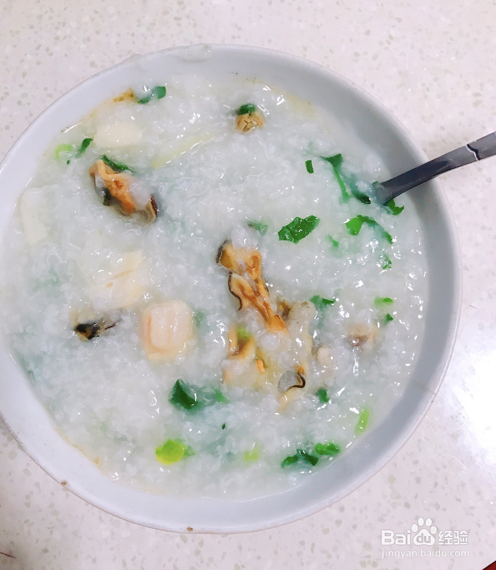 小白也能成功的干贝淡菜粥