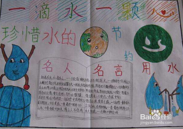 关于小学生节约用水的手抄报