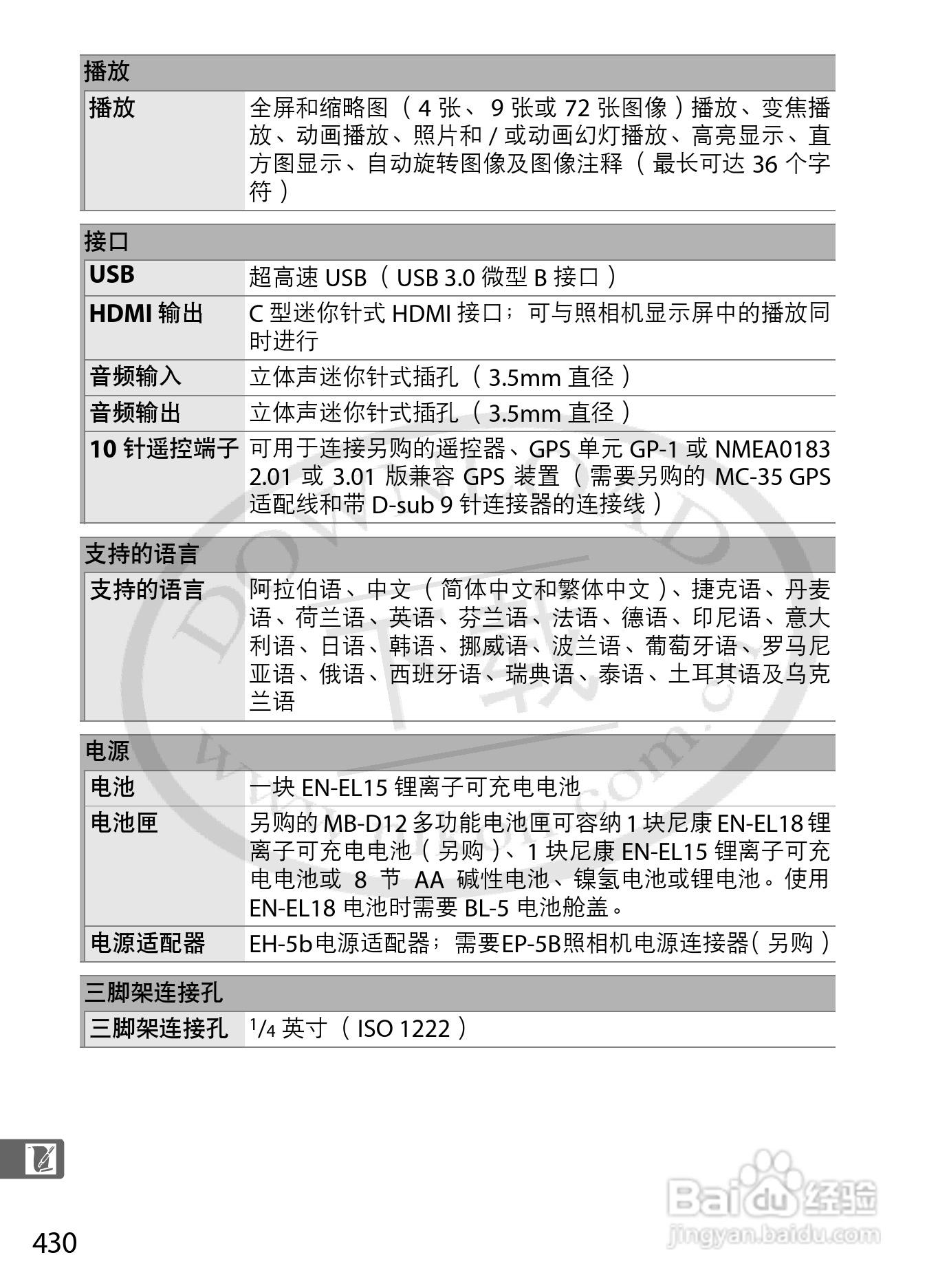 尼康D800E数码相机使用说明书:[46]