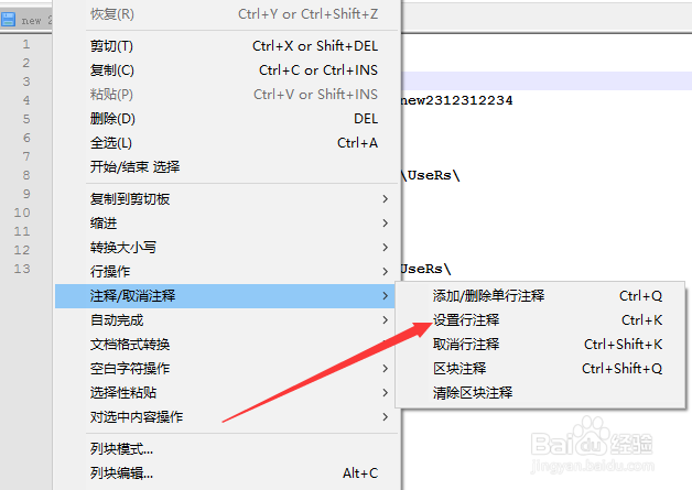 Notepad++怎么设置行注释