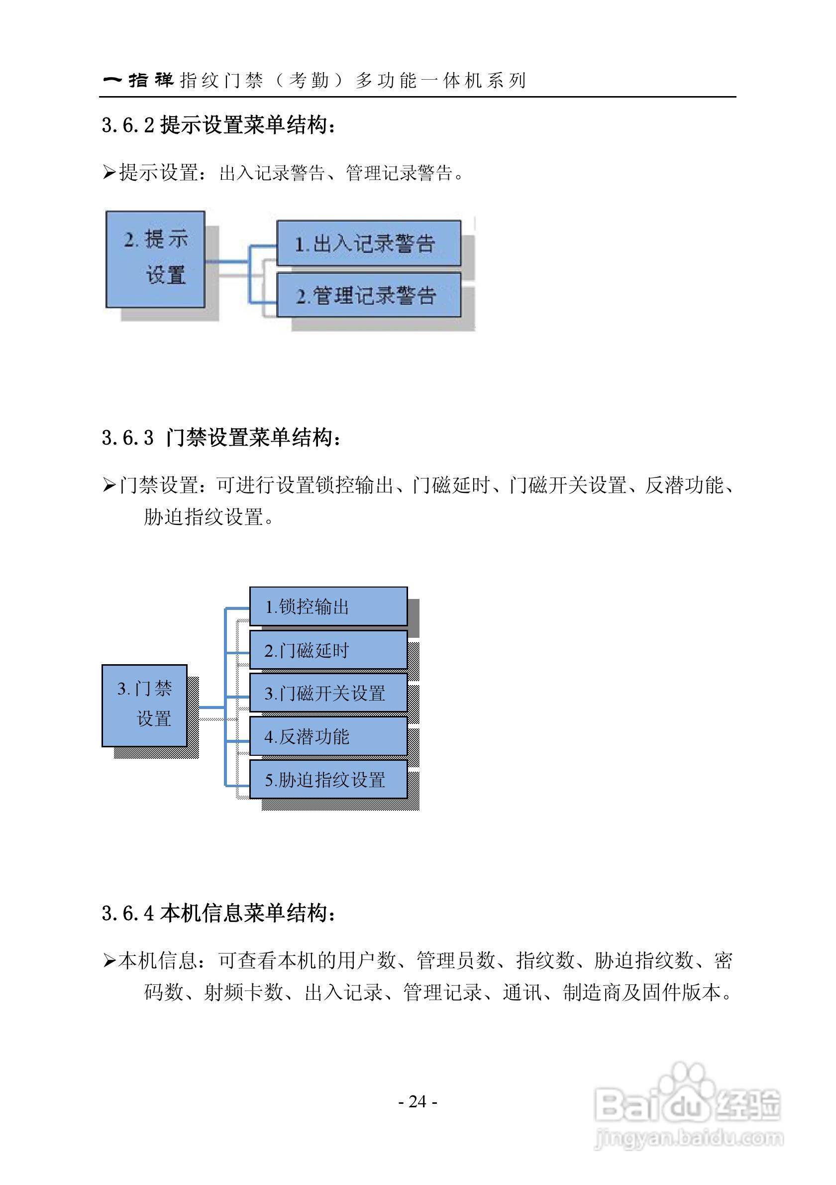 一指禅指JZA1003A纹门禁（考勤）多功能一体机说明书:[3]