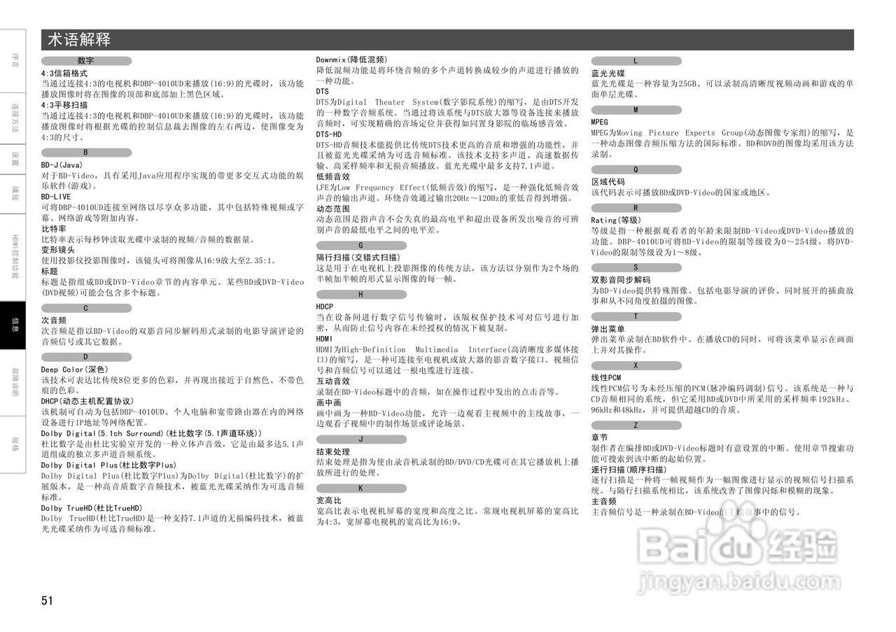 DENON DBP-4010UD通用蓝光播放机操作说明书:[3]