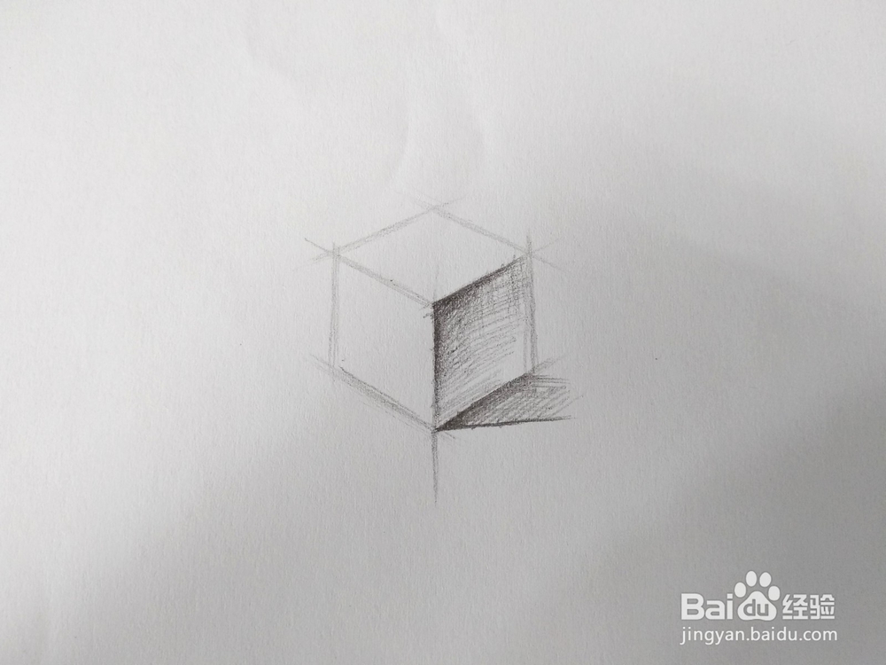 素描石膏几何体-六面体/正方形的详细绘画步骤