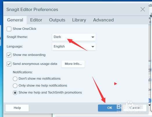 Snagit 2019 Editor怎么设置障碍主题为黑暗的