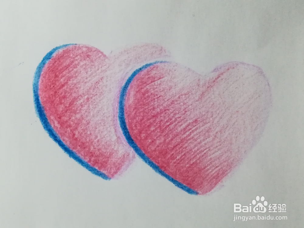 怎么画心连心彩铅画