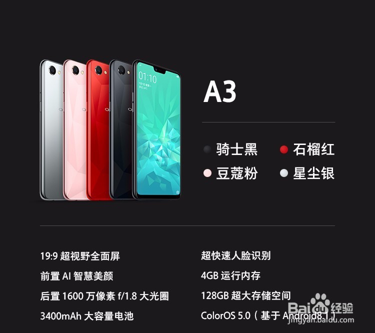 一张图读懂OPPO A3—128GB 超视野全面屏手机!